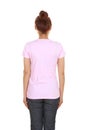 Female with blank t-shirt (back side) Royalty Free Stock Photo