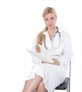 Female blonde doctor posing Royalty Free Stock Photo
