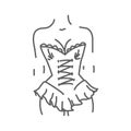 Female body in corset. Doodle vector illustration