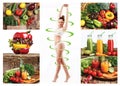 Female body with a cycle arrows. Fat lose, healthy eating and nutrition concept. Royalty Free Stock Photo