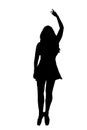 female body expression in silhouette dance movements fashion style vector image for mocup cutout