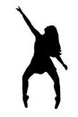 female body expression in silhouette dance movements fashion style vector image for mocup cutout