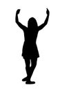 female body expression in silhouette dance movements fashion style vector image for mocup cutout