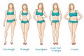 Female body figures, woman shapes, five types