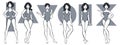 Women body shape, figure types and forms vector Royalty Free Stock Photo