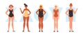 Female body types and classification visual image vector illustration isolated. Royalty Free Stock Photo