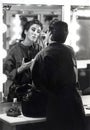 Rachel McLish Applies Makeup Backstage at Ms Olympia Contest in 1984