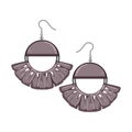 female boho earrings cartoon vector illustration