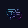 Female bonding gradient vector icon for dark theme