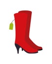 Female boots shoes icon