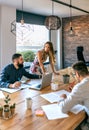 Female boss supervising work meeting Royalty Free Stock Photo