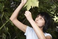 Female Botanist Examining Leaf Royalty Free Stock Photo