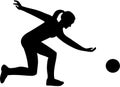 Female bowling player silhouette Royalty Free Stock Photo
