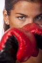 Female boxer closeup