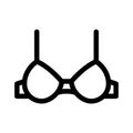 Female Bra icon on white background. Panties thin line icon, lingerie and female, underwear sign.