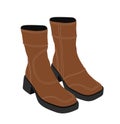 Female brown boots vector concept