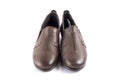 Female brown leather shoe Royalty Free Stock Photo