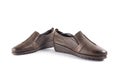 Female brown leather shoe Royalty Free Stock Photo