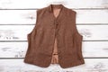 Female brown vest, top view. Royalty Free Stock Photo