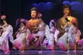 Female buddhists dance and play chinese flute