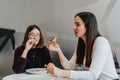 Successful female business employees enjoying a refreshing lunch break together. Royalty Free Stock Photo