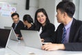 Female businesswoman inside meeting in conference room at company