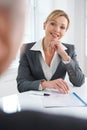 Female Businesswoman Interviewing Male Job Candidate Royalty Free Stock Photo