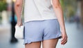 Female buttocks in blue shorts Royalty Free Stock Photo