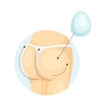 Female buttocks after correction of implants. Plastic surgery vector illustration