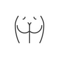 Female buttocks line icon