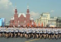 Female cadets of the Moscow University of the Ministry of internal Affairs of Russia at the dress rehearsal of the parade on red s