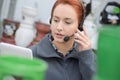 female call center service operator at work Royalty Free Stock Photo