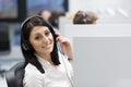 Female call centre operator doing her job