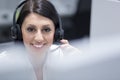 Female call centre operator doing her job Royalty Free Stock Photo