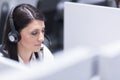 Female call centre operator doing her job Royalty Free Stock Photo