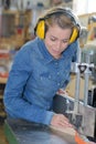 female carpentry worker at work