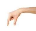 Female caucasian hand gesture isolated Royalty Free Stock Photo