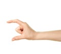 Female caucasian hand gesture isolated Royalty Free Stock Photo