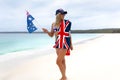 Aussie Aussie Aussie girl patriotic Royalty Free Stock Photo