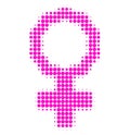 Female Cell Symbol Halftone Dotted Icon