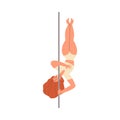 Female character of pole or striptease dancer flat vector illustration isolated.