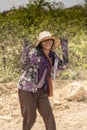 Female Charcoal gatherer near Siem Reap
