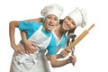 Female chef with assistant