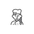 Female chef avatar line icon