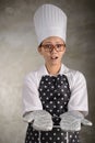 Female Chef Holding Something Royalty Free Stock Photo