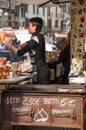 Female chestnut seller saleswoman