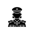 Female chief officer black glyph icon Royalty Free Stock Photo