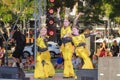 Female Chinese dancers performing for Chinese New Year in New Zealand Royalty Free Stock Photo