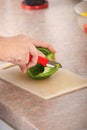 Female chopping food ingredients Royalty Free Stock Photo