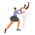 Female choreographers dancing practice vector illustration